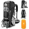 Night Cat Hiking Backpacks 70L Camping Backpacking Packs for Men Women Lightweight Outdoor for Mountaineering Traveling, No Internal Frame