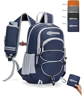 CROSSGEAR 24L Packable Backpack, Lightweight Hiking Daypack, Multiple & RFID Pocket, Water-Resistant Foldable Hiking Backpack
